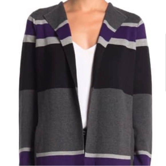 Calvin Klein Women’s Color-block Long Cardigan Size Medium - Picture 3 of 9